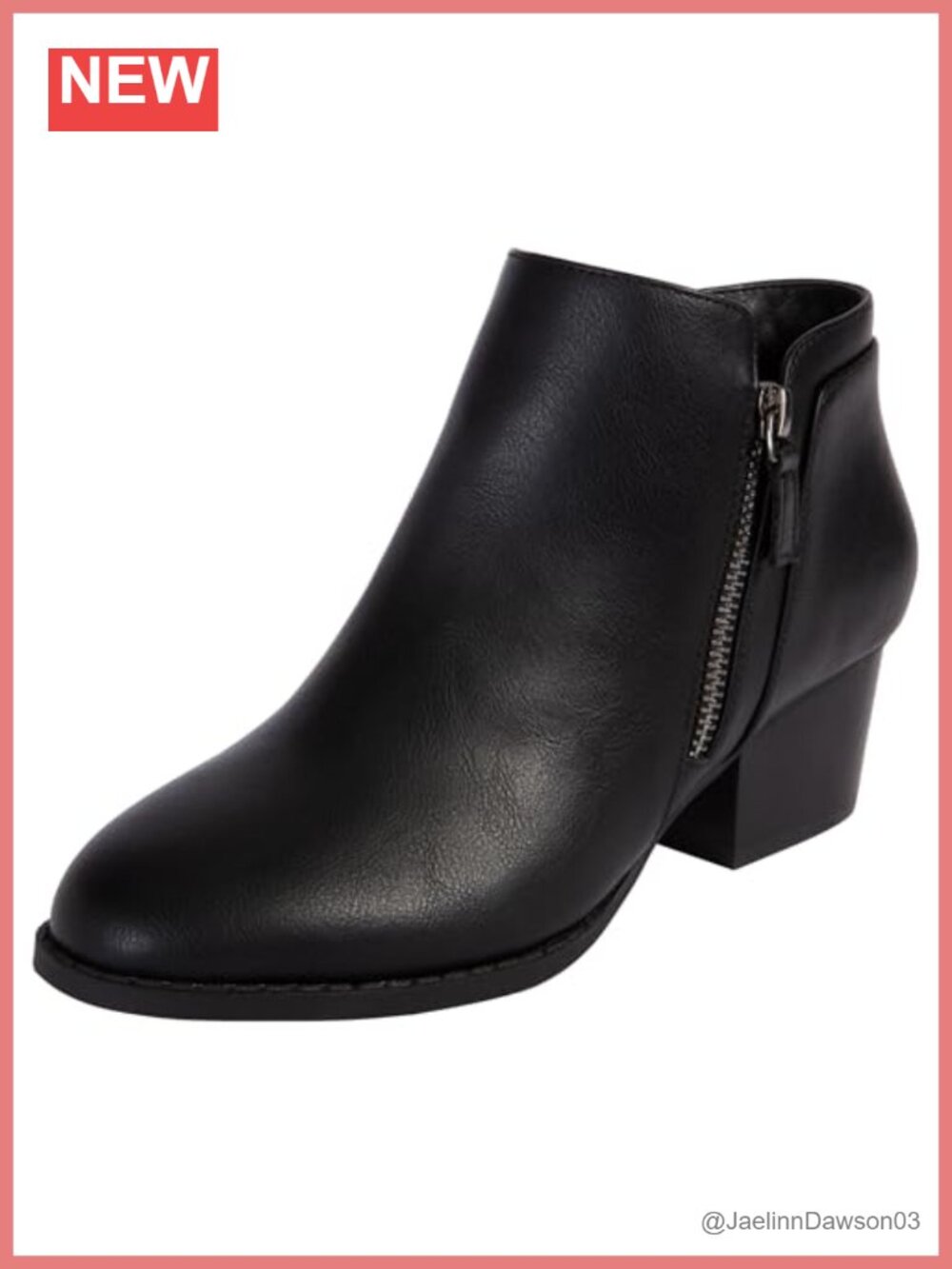 Women's Ankle Chunky Stacked Heel Bootie Zip Comfort Memory Foam